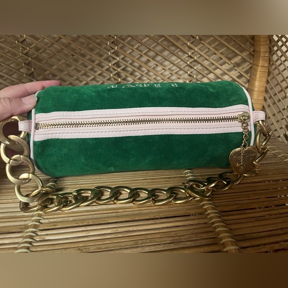 Y2K Vintage Juicy Couture Green Velour Barrel Bag - Picture 6 of 13